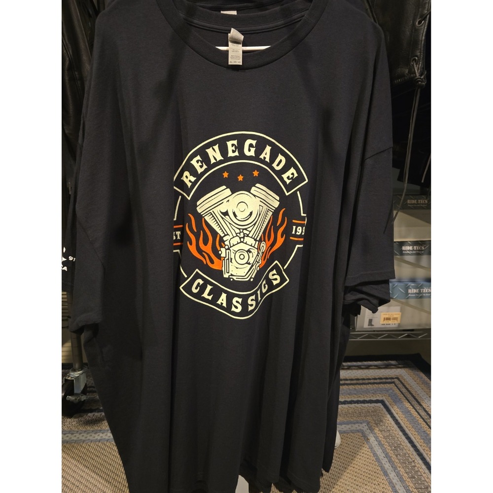 Renegade Black Tshirt Short Sleeve Cotton New 4XLarge